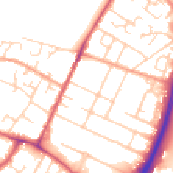 Daytime road noise heatmap for OX4 2NP