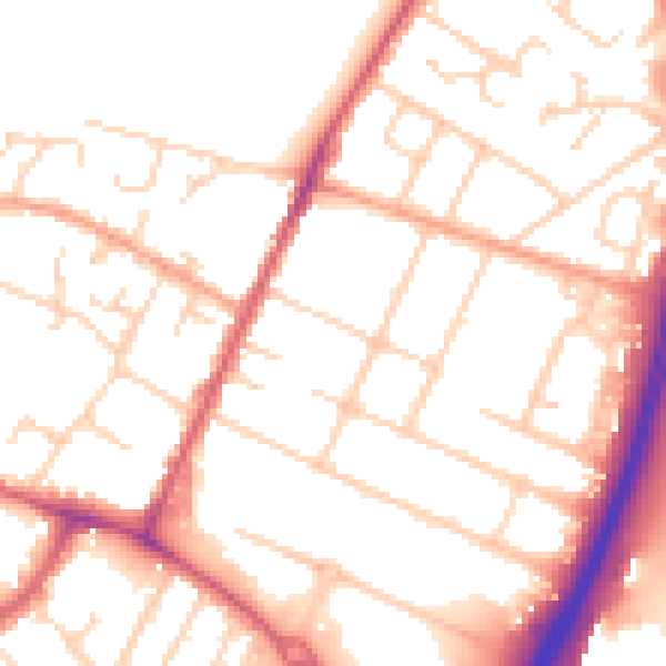 Daytime road noise heatmap for OX4 2NR