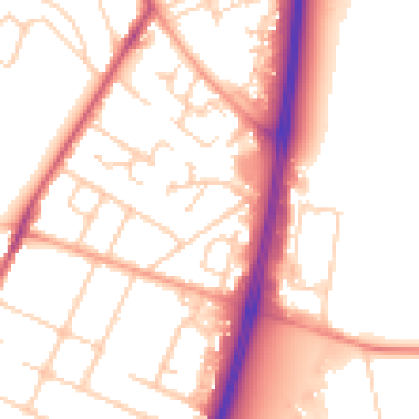 Daytime road noise heatmap for OX4 2PW