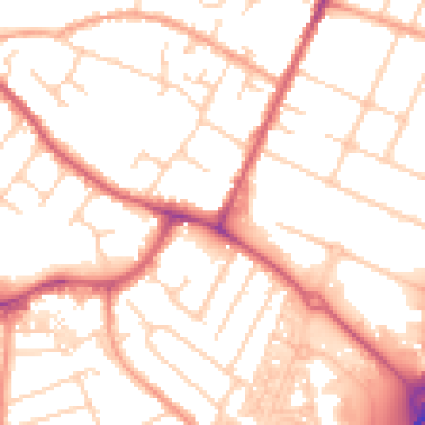 Daytime road noise heatmap for OX4 2UG