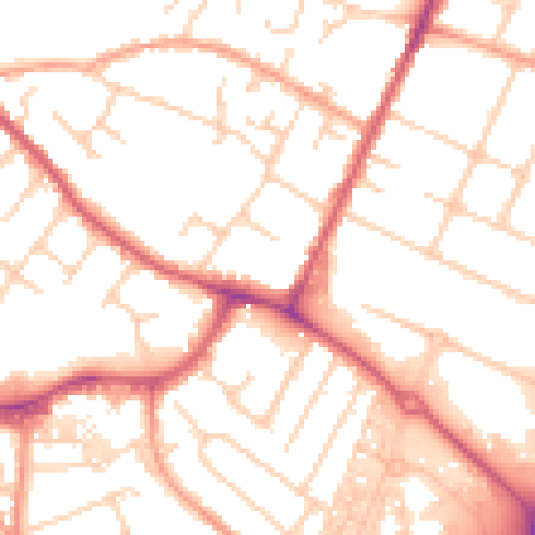 Daytime road noise heatmap for OX4 2UN