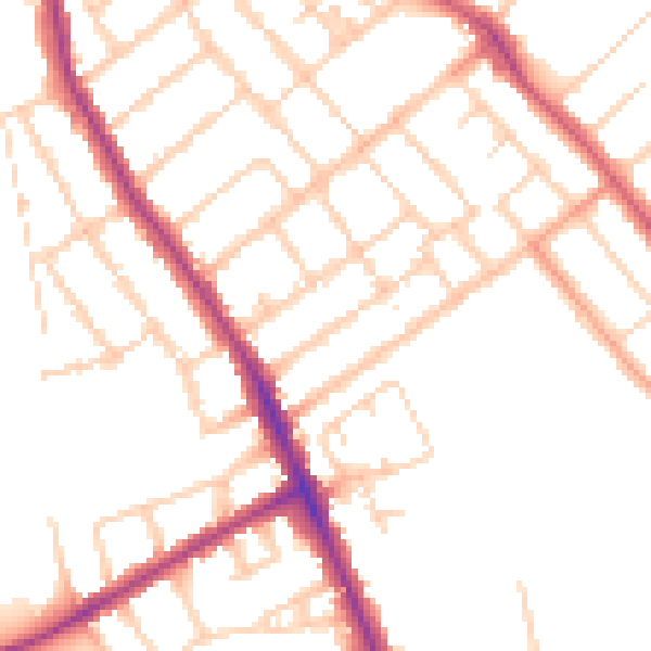 Daytime road noise heatmap for OX4 3AU
