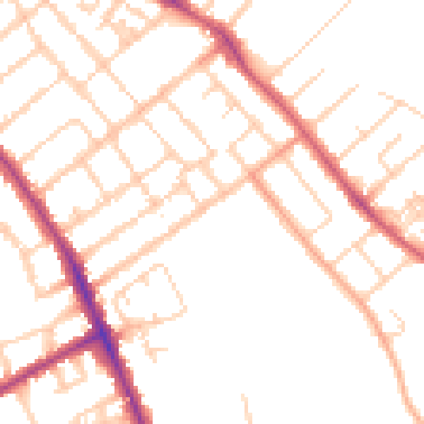 Daytime road noise heatmap for OX4 3BG