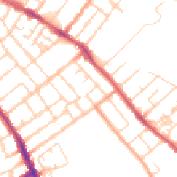 Daytime road noise heatmap for OX4 3DF