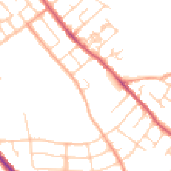 Daytime road noise heatmap for OX4 3DT