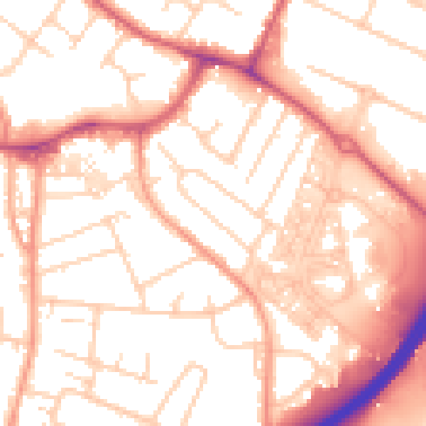 Daytime road noise heatmap for OX4 3HW