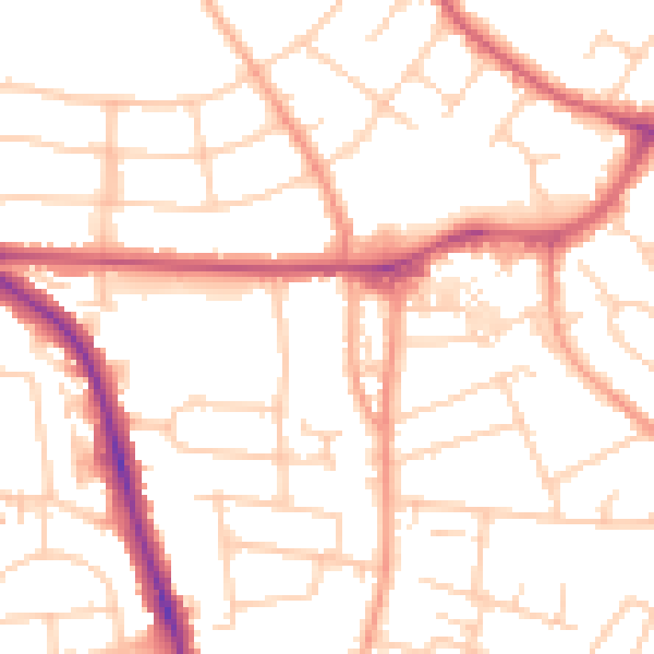 Daytime road noise heatmap for OX4 3NE