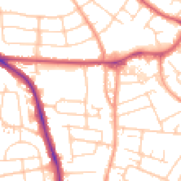 Daytime road noise heatmap for OX4 3SG