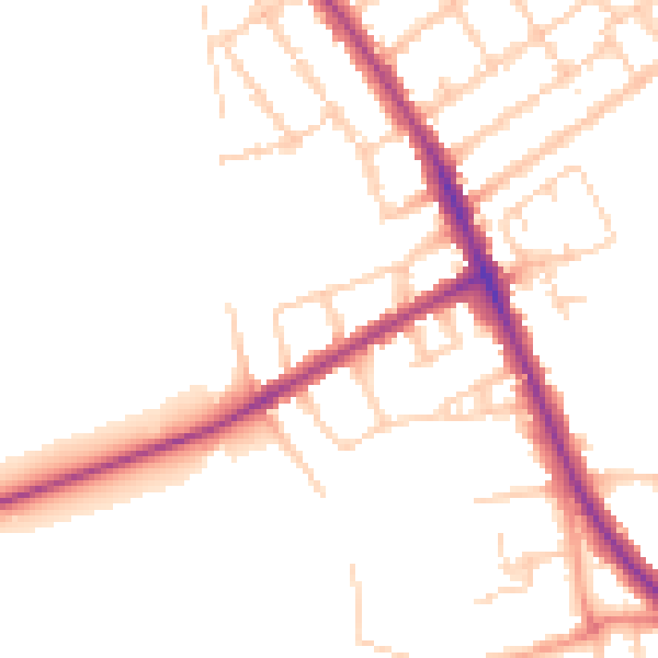 Daytime road noise heatmap for OX4 4BQ