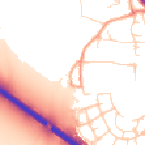 Daytime road noise heatmap for OX4 4EJ