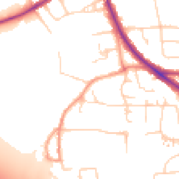 Daytime road noise heatmap for OX4 4ER