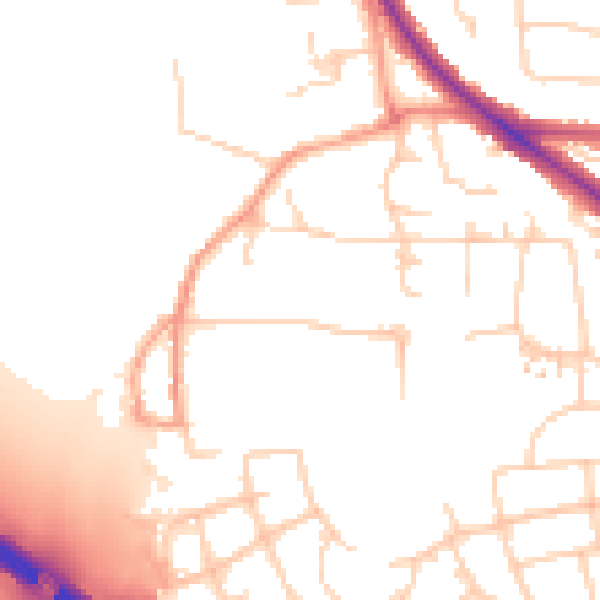 Daytime road noise heatmap for OX4 4ET