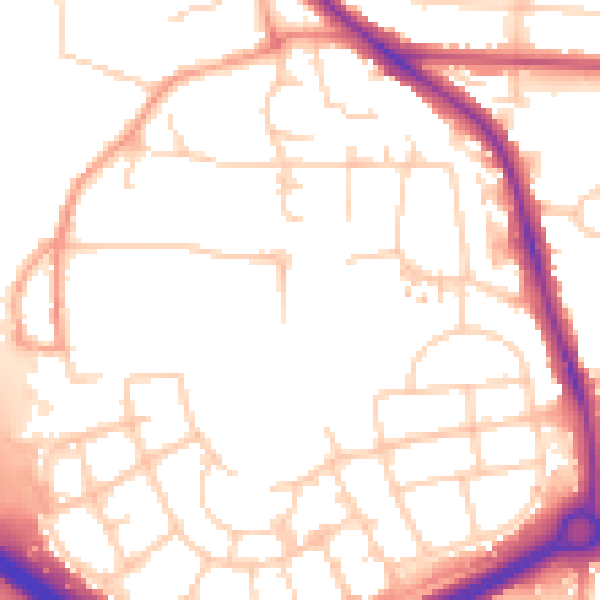 Daytime road noise heatmap for OX4 4EU