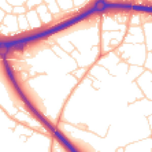 Daytime road noise heatmap for OX4 4FW