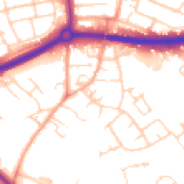 Daytime road noise heatmap for OX4 4GF