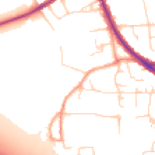 Daytime road noise heatmap for OX4 4HB