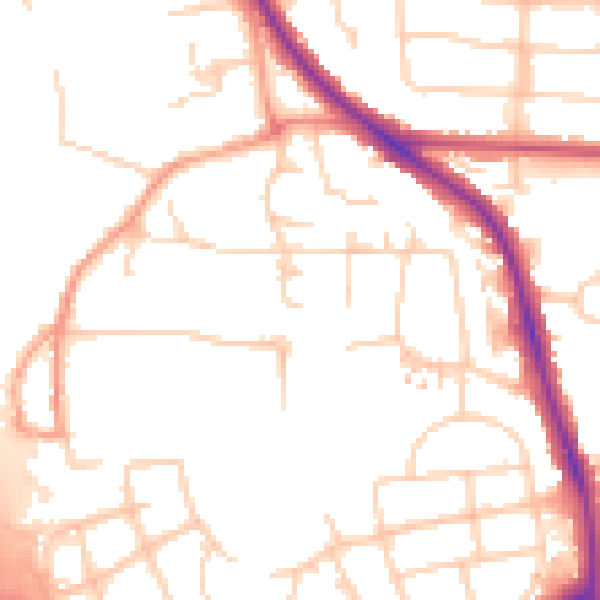 Daytime road noise heatmap for OX4 4JJ