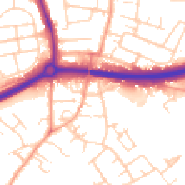 Daytime road noise heatmap for OX4 4NR