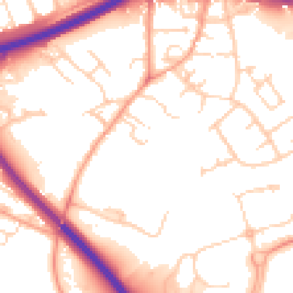 Daytime road noise heatmap for OX4 4NY