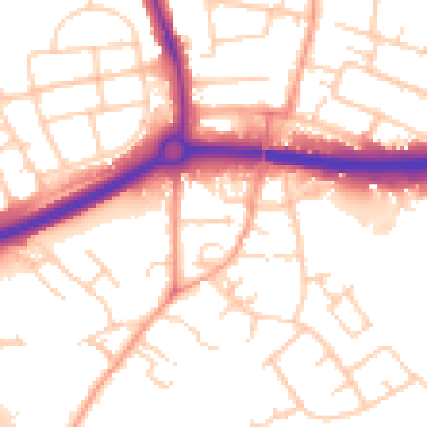 Daytime road noise heatmap for OX4 4PQ