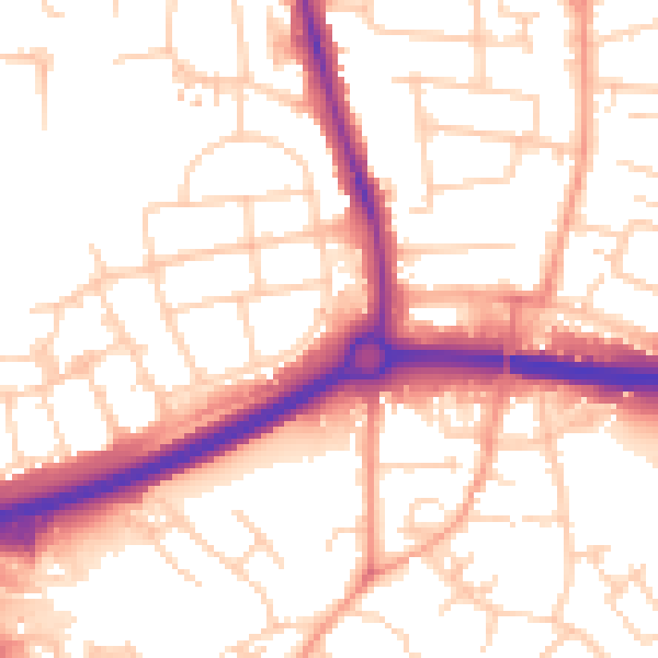 Daytime road noise heatmap for OX4 4RN