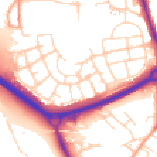 Daytime road noise heatmap for OX4 4SP
