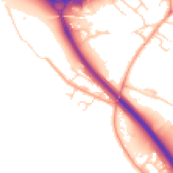 Daytime road noise heatmap for OX4 4ST