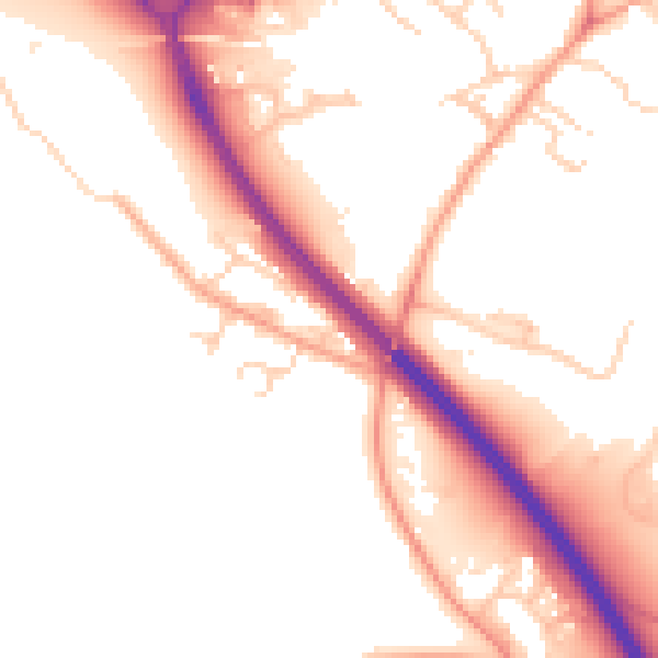Daytime road noise heatmap for OX4 4SY
