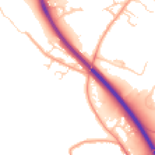 Daytime road noise heatmap for OX4 4SZ