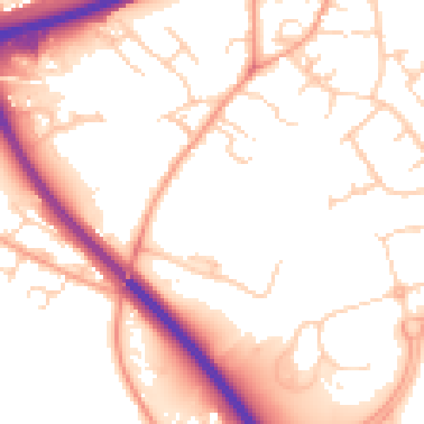 Daytime road noise heatmap for OX4 4TN