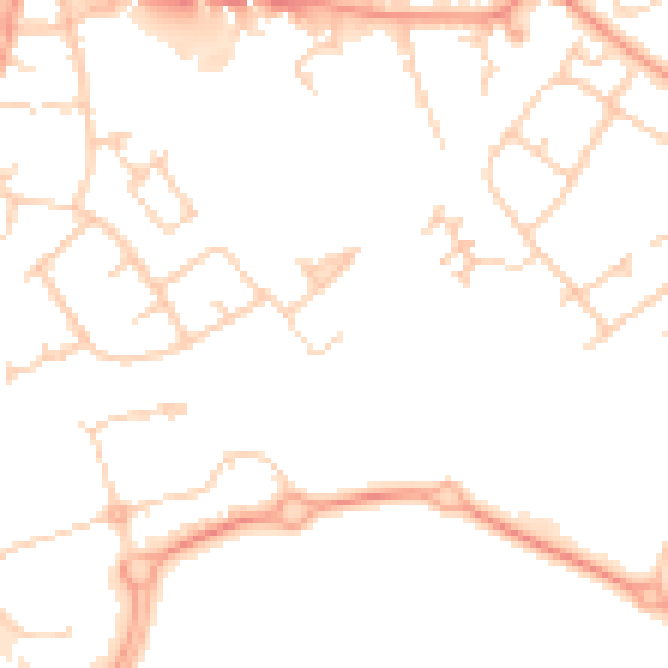Daytime road noise heatmap for OX4 4YY