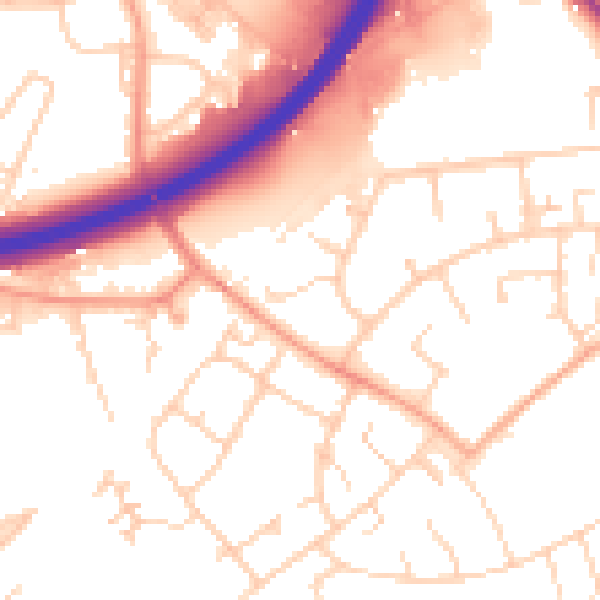 Daytime road noise heatmap for OX4 6AT