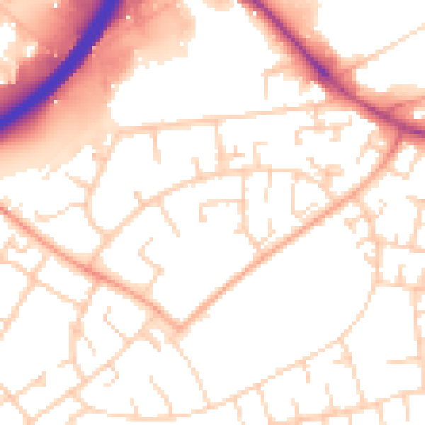 Daytime road noise heatmap for OX4 6BQ