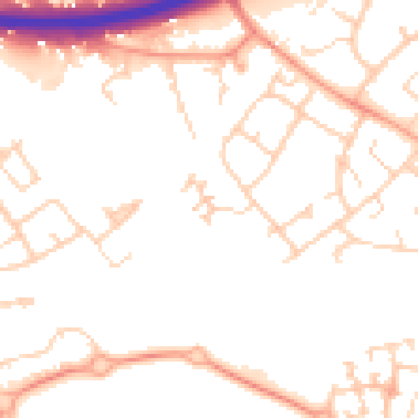 Daytime road noise heatmap for OX4 6EY
