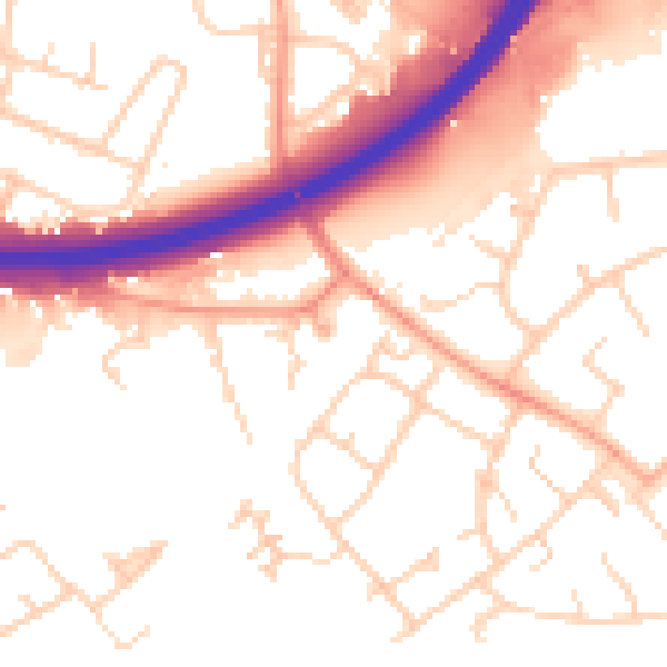 Daytime road noise heatmap for OX4 6JX