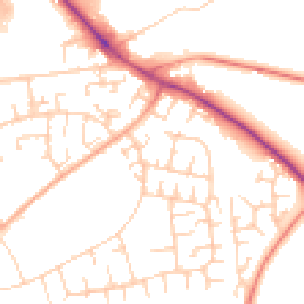 Daytime road noise heatmap for OX4 6SA