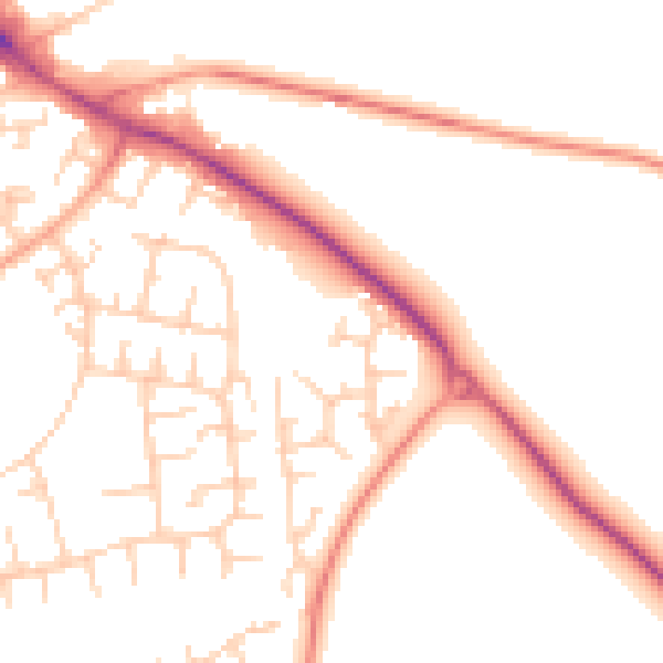 Daytime road noise heatmap for OX4 7UT