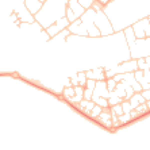 Daytime road noise heatmap for OX4 7WQ