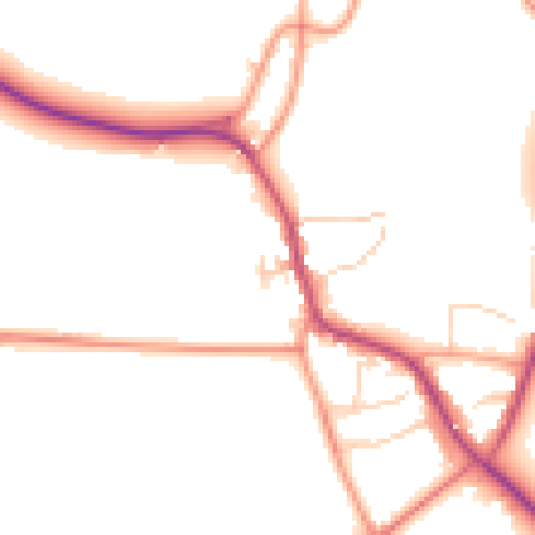 Daytime road noise heatmap for OX7 4LB
