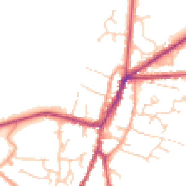 Daytime road noise heatmap for OX7 5NT