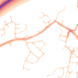 Daytime road noise heatmap for OX9 2AN