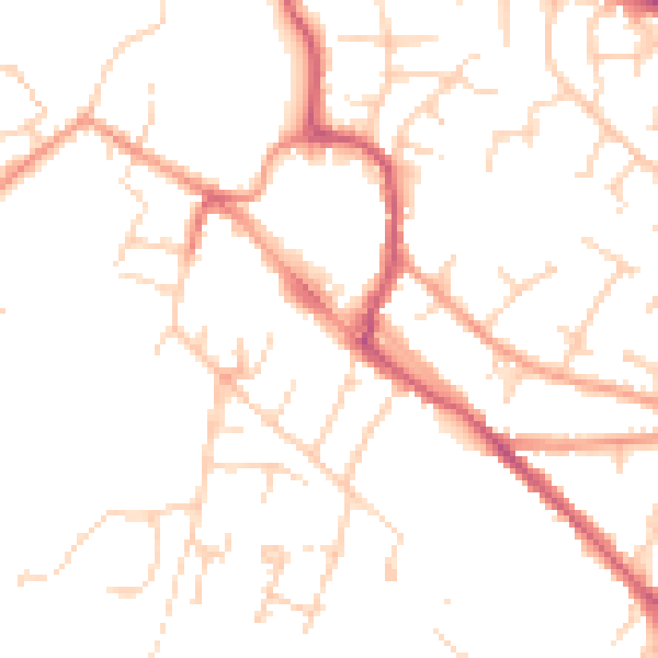 Daytime road noise heatmap for OX9 2BL
