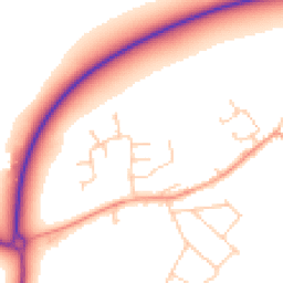 Daytime road noise heatmap for OX9 2FR