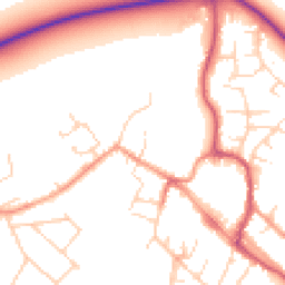 Daytime road noise heatmap for OX9 3AJ