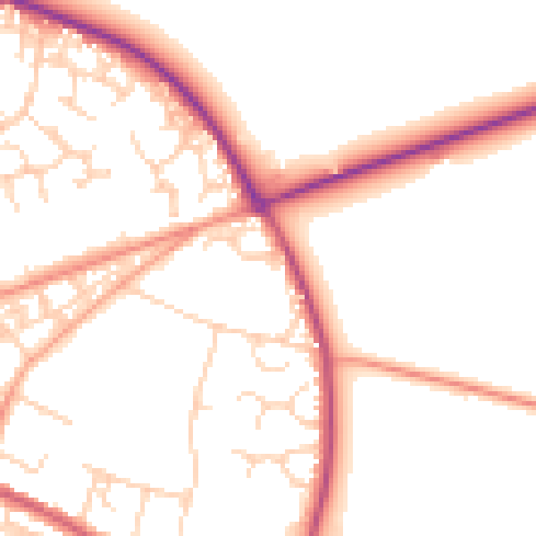 Daytime road noise heatmap for OX9 3LE