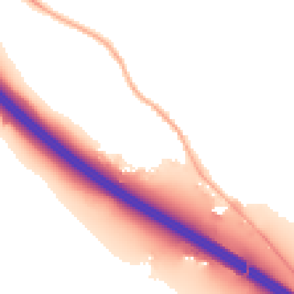 Night-time road noise heatmap for OX9 7BP