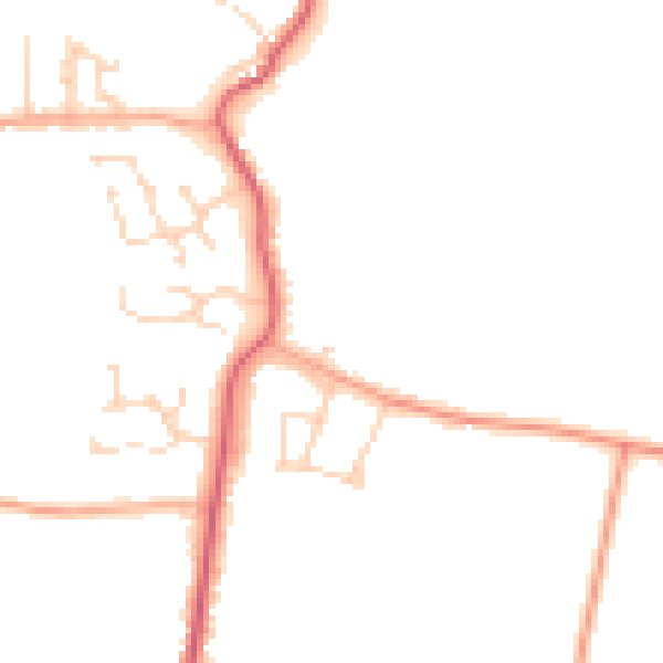 Daytime road noise heatmap for PE14 0BJ