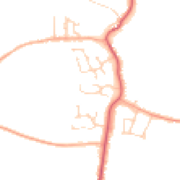 Daytime road noise heatmap for PE14 0BL