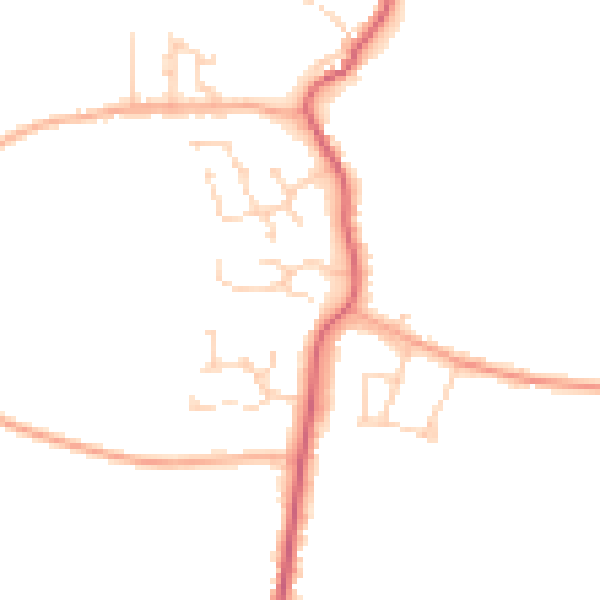 Daytime road noise heatmap for PE14 0BN