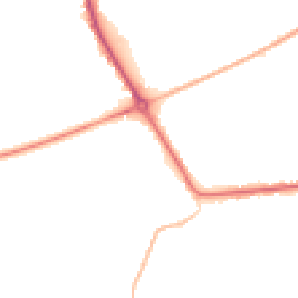Night-time road noise heatmap for PE14 0DD